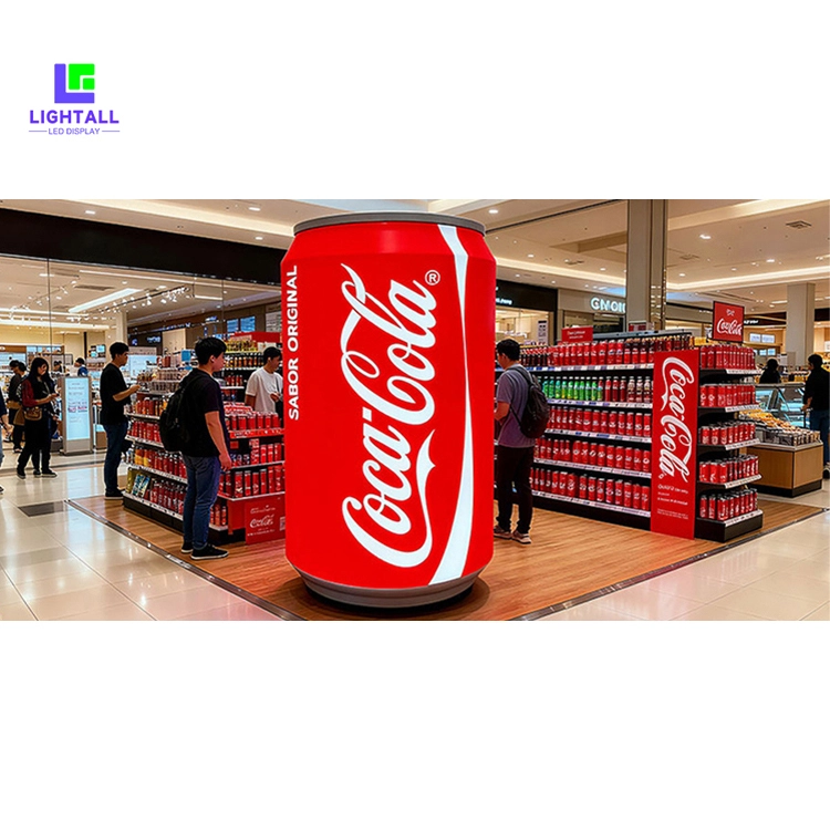 Schermo LED personalizzabile per interni/esterni P1.86 HD, design creativo e flessibile per lattine di bevande personalizzate, bottiglie di birra e lattine 1