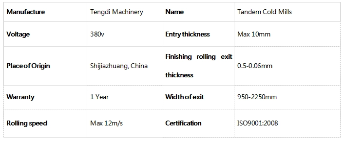 tandem cold rolling mill