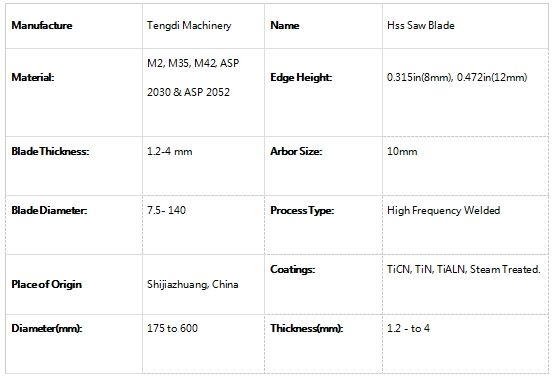 high speed steel circular saw blades