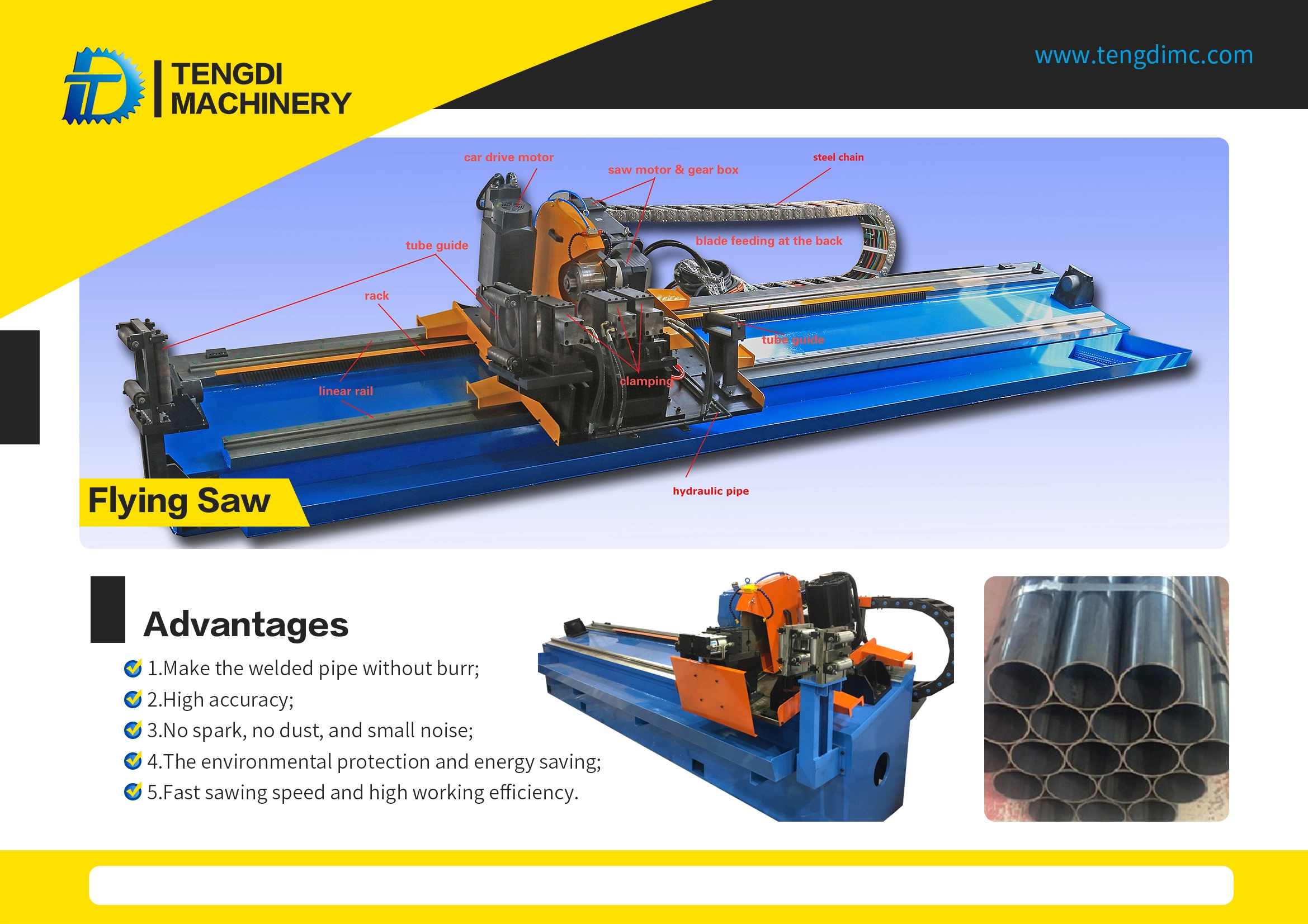 high speed flying cut off saw