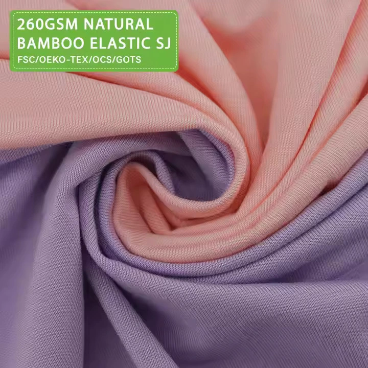 FSC/OEKO TEX Certificate Bamboo Spandex Elastane Single Jersey Fabric 1