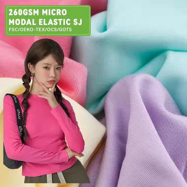 92% Modal 8% Spandex Knit Fabric Interlock Fabric for Home Wear 1