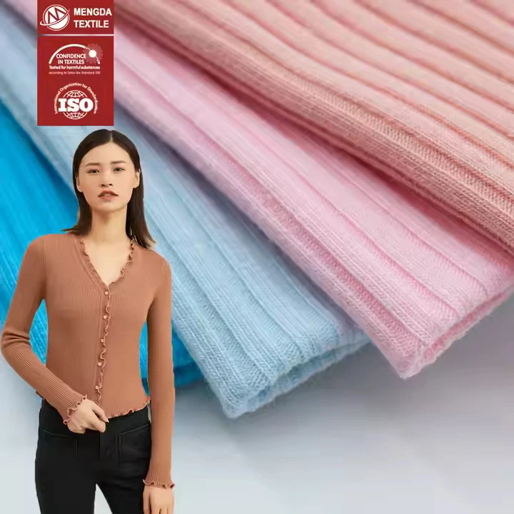 Light GSM 4x3 Knitted Rib Cotton Spandex for Lingerie 1