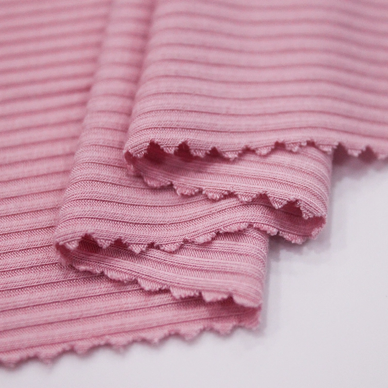 40S 3*3 Stretch Rib Knit Fabric - Rayon Spandex 190g, Skin-Friendly at Smooth na may Natural na Drape para sa Loungewear, Yoga Wear at Dance Wear 1