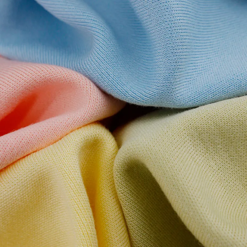 40S Bamboo Viscose Cotton Spandex Interlock Knit Fabric Soft & Breathable1 1