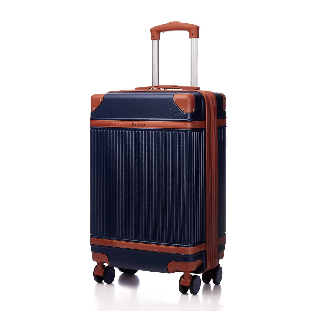 FEISITE Vintage Leather-Trimmed Luggage with Reinforced Corner Guards LG070 1
