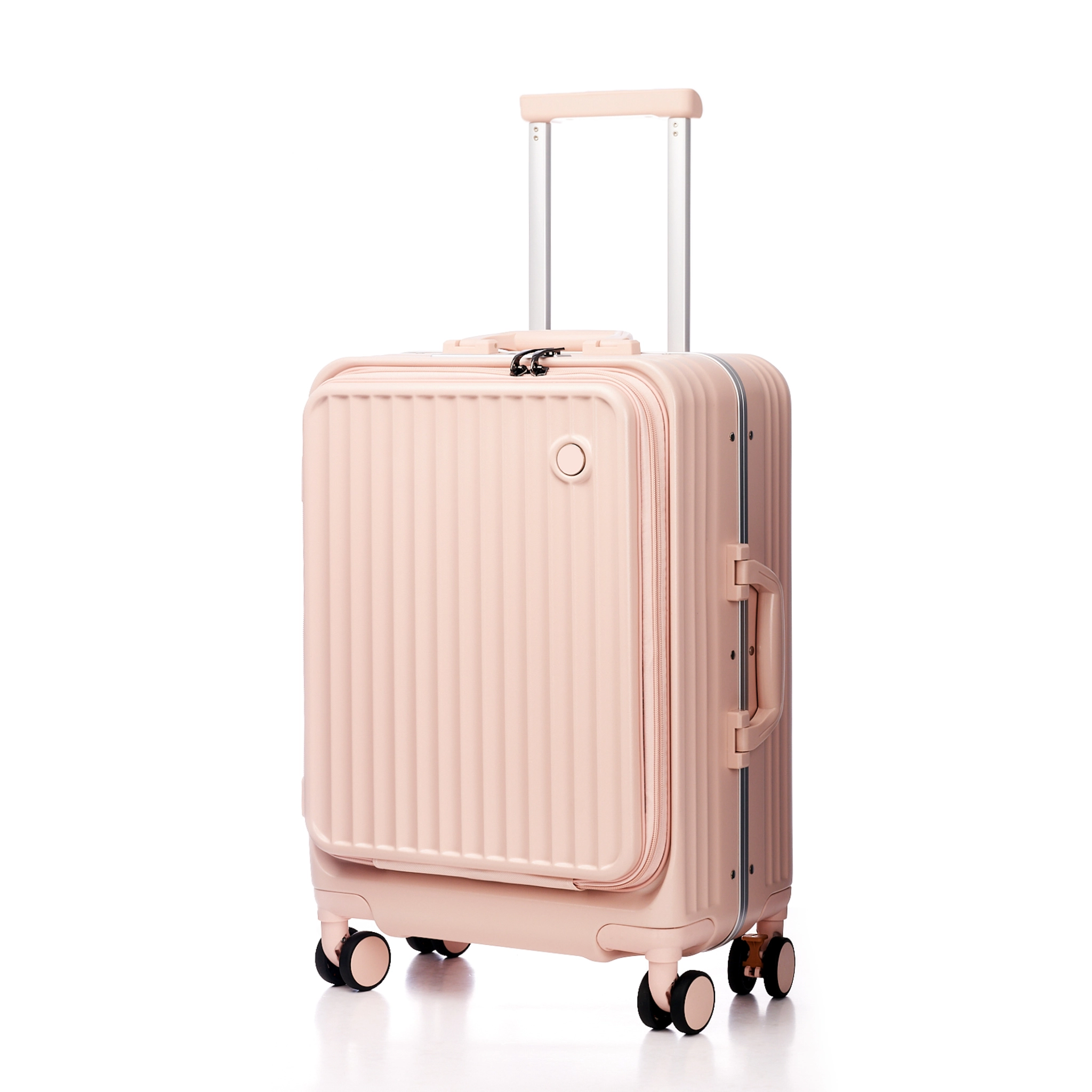 FEISITE OEM/ODM Aluminum Frame Front Open Luggage with Laptop Pocket AF010 1