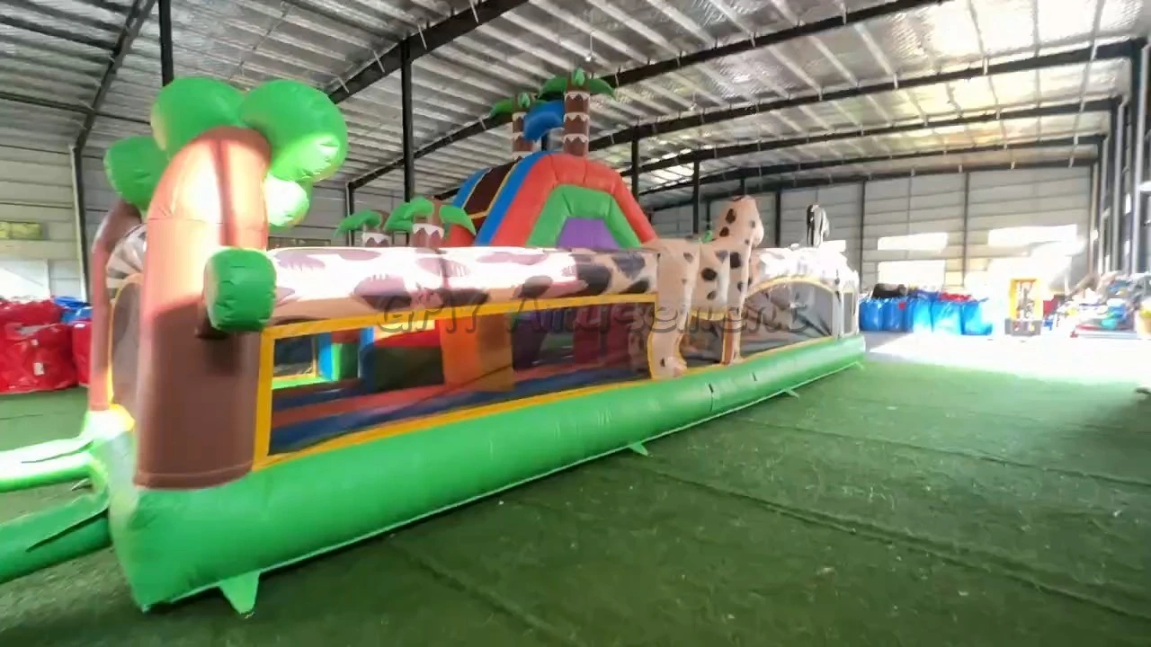 Factory Sale Jungle Theme Animal Inflatable Obstacle Course for Kids GMY Inflatables 1
