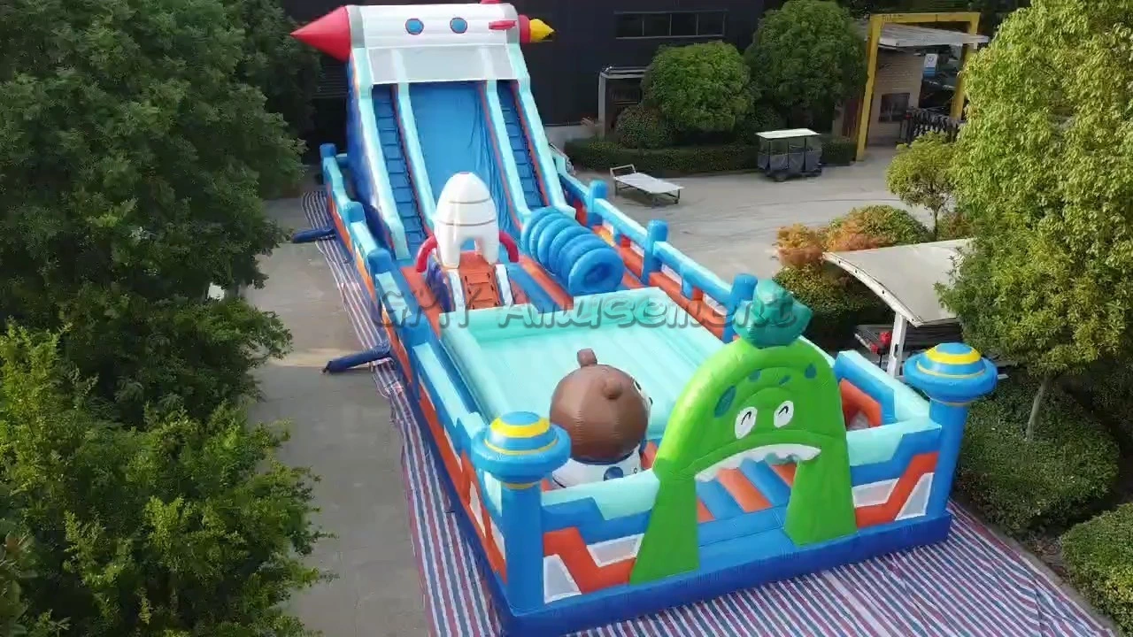 Rocket Large Inflatable Playground Bounce Jump Theme Park with Air Blower GMY Inflatables 1
