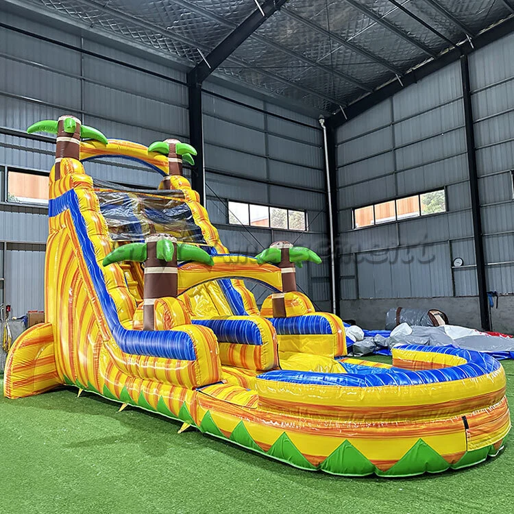 Yellow Tropical Waterslide Party Rental Water Slide Inflatable GMY Inflatables 1
