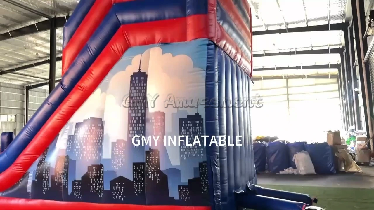 Spiderman Outdoor Commercial Kid Toboggan Gonflable Combo Bouncer Spider Man Inflatable Slid GMY Inflatables 1