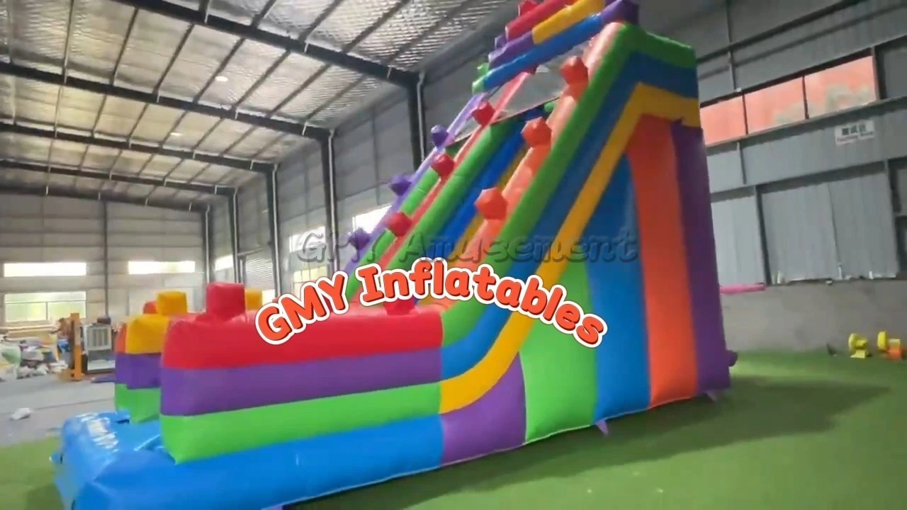 Dmuchany Zamek Building Blocks Wet/Dry Party Waterslide Commercial Inflatable Lego Water Slide GMY Inflatables 1