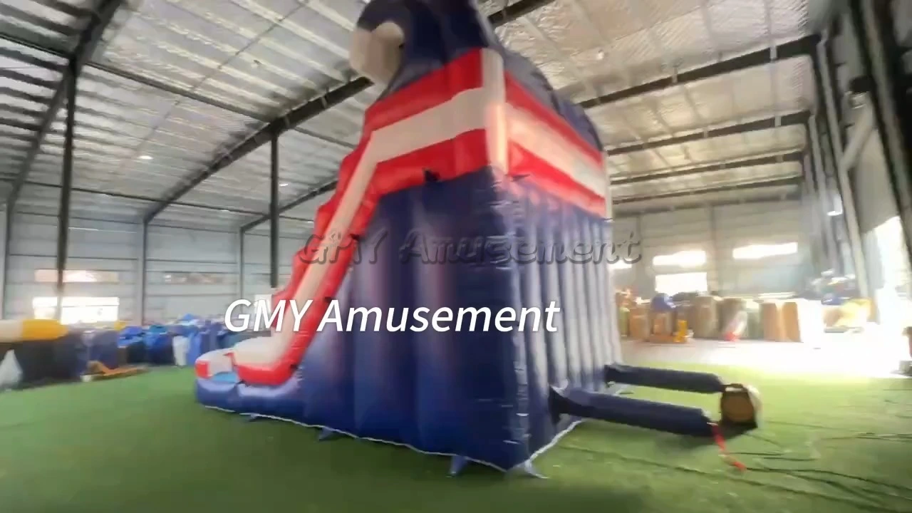 16Ft Backyard Party Event USA America Waterslide Dual Lane Inflatable Water Slide GMY Inflatables 1