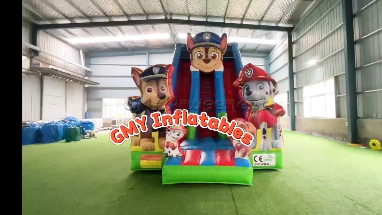 Hupfburg Tobogan Dmuchany Zamek Chateau Gonflable Double Lane Dual Dog Paw Patrol Inflatable Slide GMY Inflatables 1