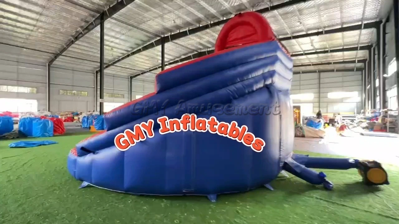 Splash Pad Waterslide Pool Double Dual Lane Water Slide Park With Water Gun GMY Inflatables GMY Inflatables 1