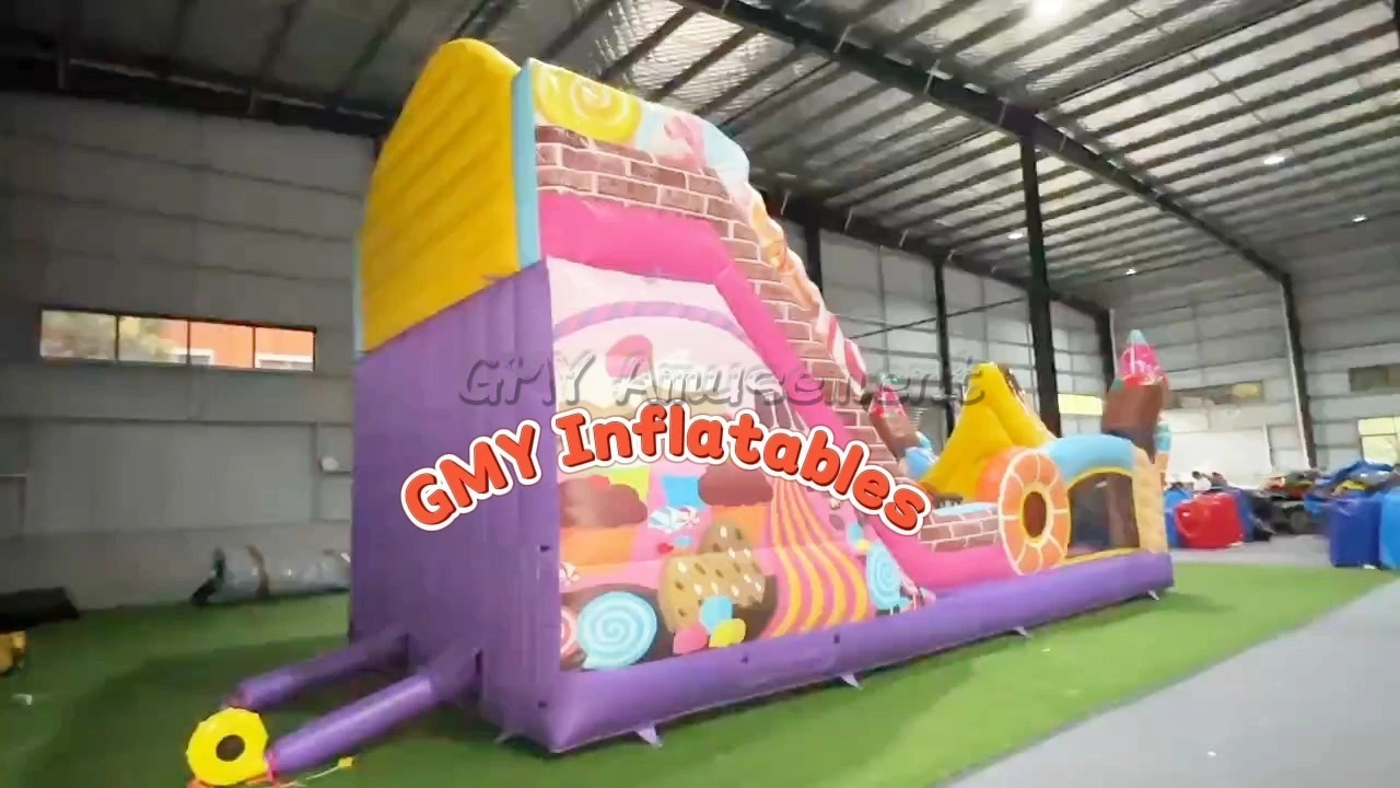 Candy Ice Cream Playground Bounce House Bouncy Castle Double Lane Slides Inflatable GMY Inflatables 1