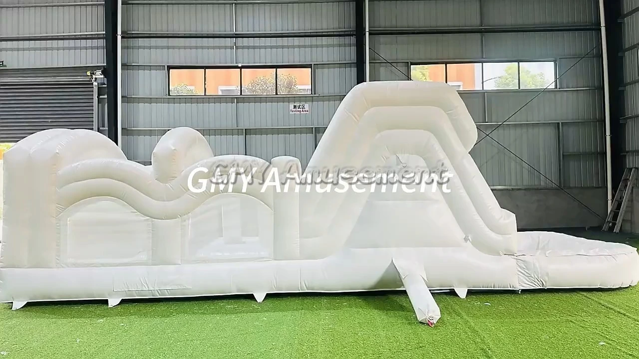 White Ball Pit Pool Bounce House Slide Commercial Pvc Obstacle Course Inflatable GMY Inflatables 1