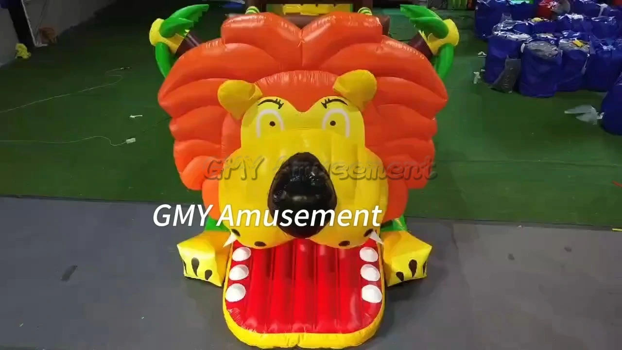 Lion Animal Jungle Commercial Pvc Bounce House Inflatable Obstacle Course For Kids GMY Inflatables 1