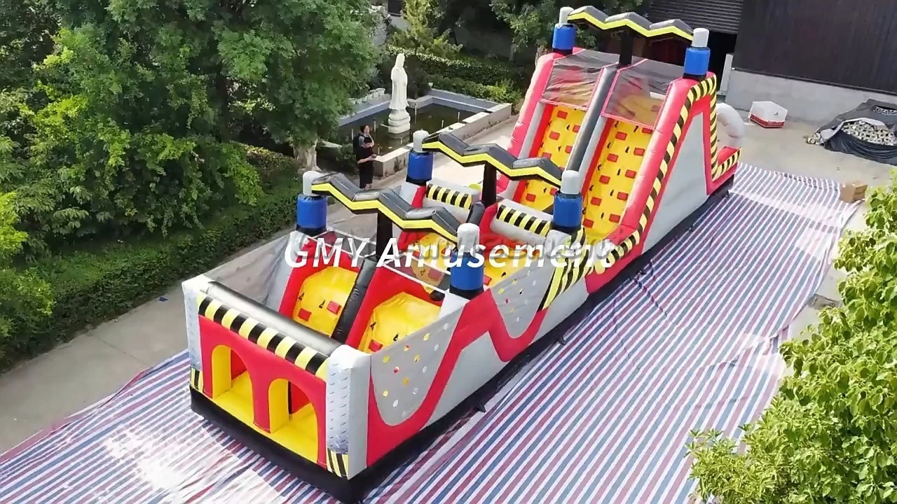 Race Ninja Pvc Slide Commercial Grade Inflatable Obstacle Course 50’GMY Inflatables 1