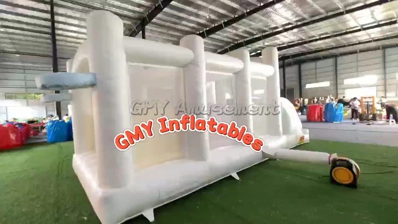 Commercial Pvc Modern Bounce House Pastel Course Obstacle Inflatable White GMY Inflatables 1