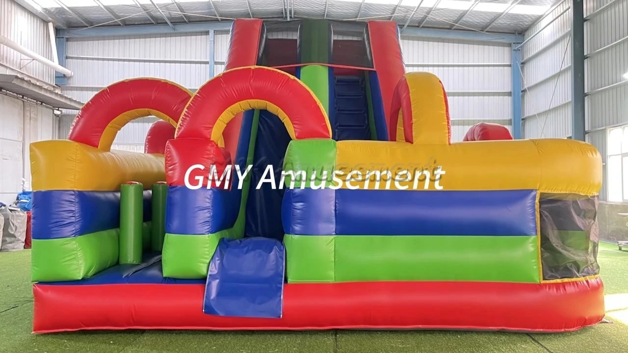 Backyard Fund Commercial Inflatable Obstacle Course Small With Slide GMY Inflatables 1