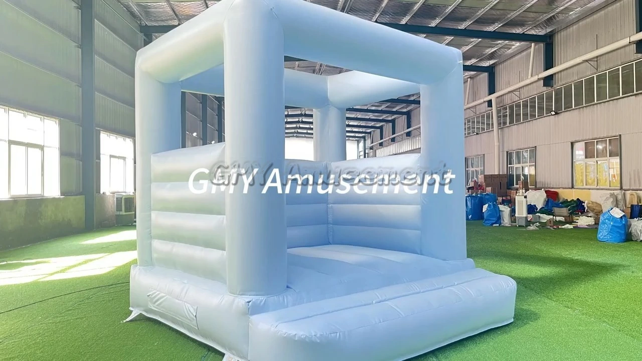 10X10 Small White Jumper Pastel Bouncy Castle Inflatable Blue Bounce House GMY Inflatables 1