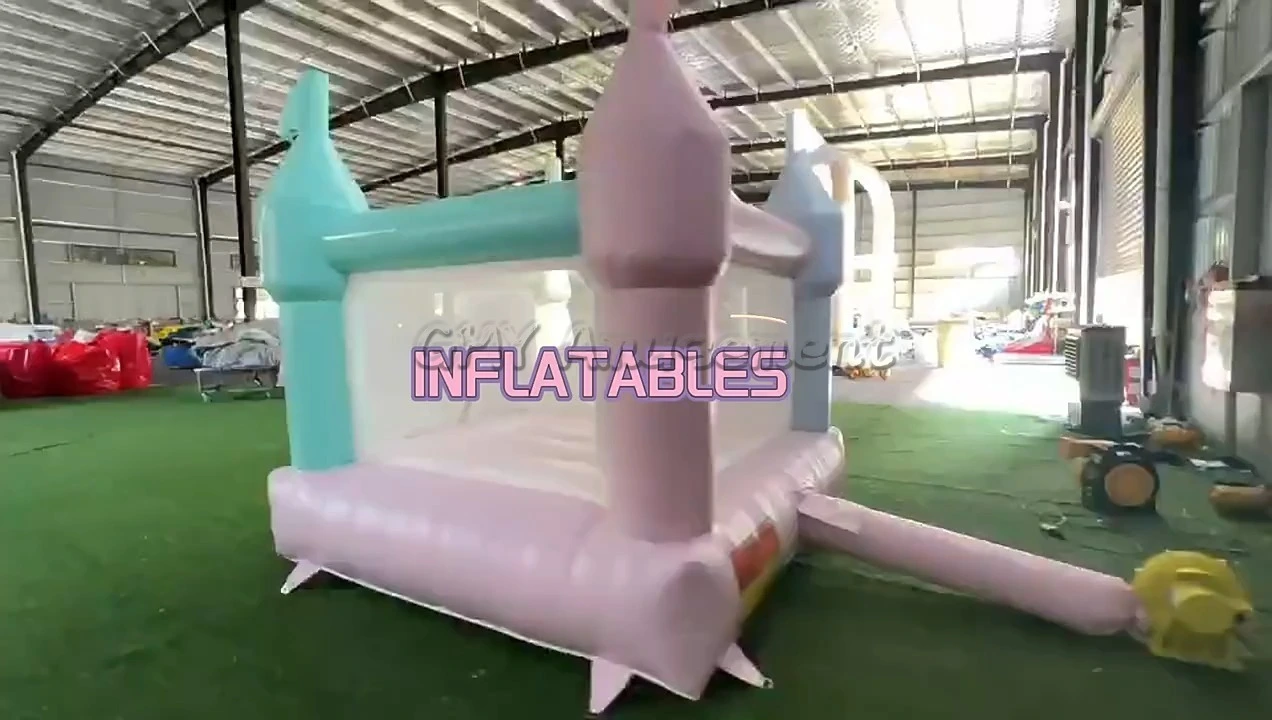 9X10Ft Small Colorful Pastel White Bouncy Castle Inflatable Mini Bounce House GMY Inflatables 1