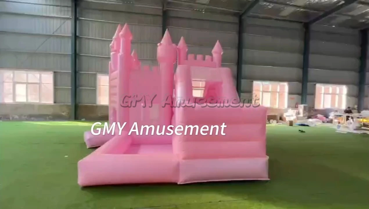 Palace Bouncy Castle Pink Bounce House With Slide GMY Inflatables 1