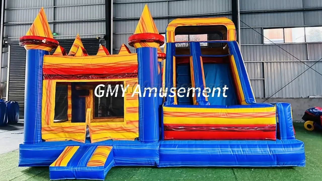 Marble Industrial Bounce House Slide Wet And Dry GMY Inflatables 1