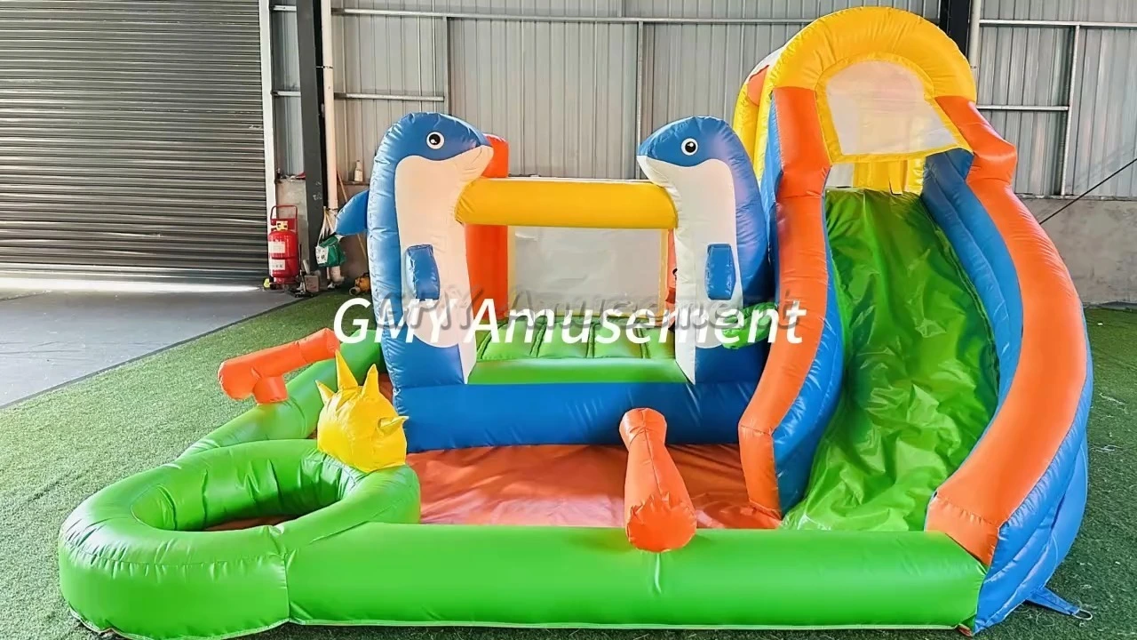 Bounce House And Waterslide Combo With Water Pool For Kids GMY Inflatables 1