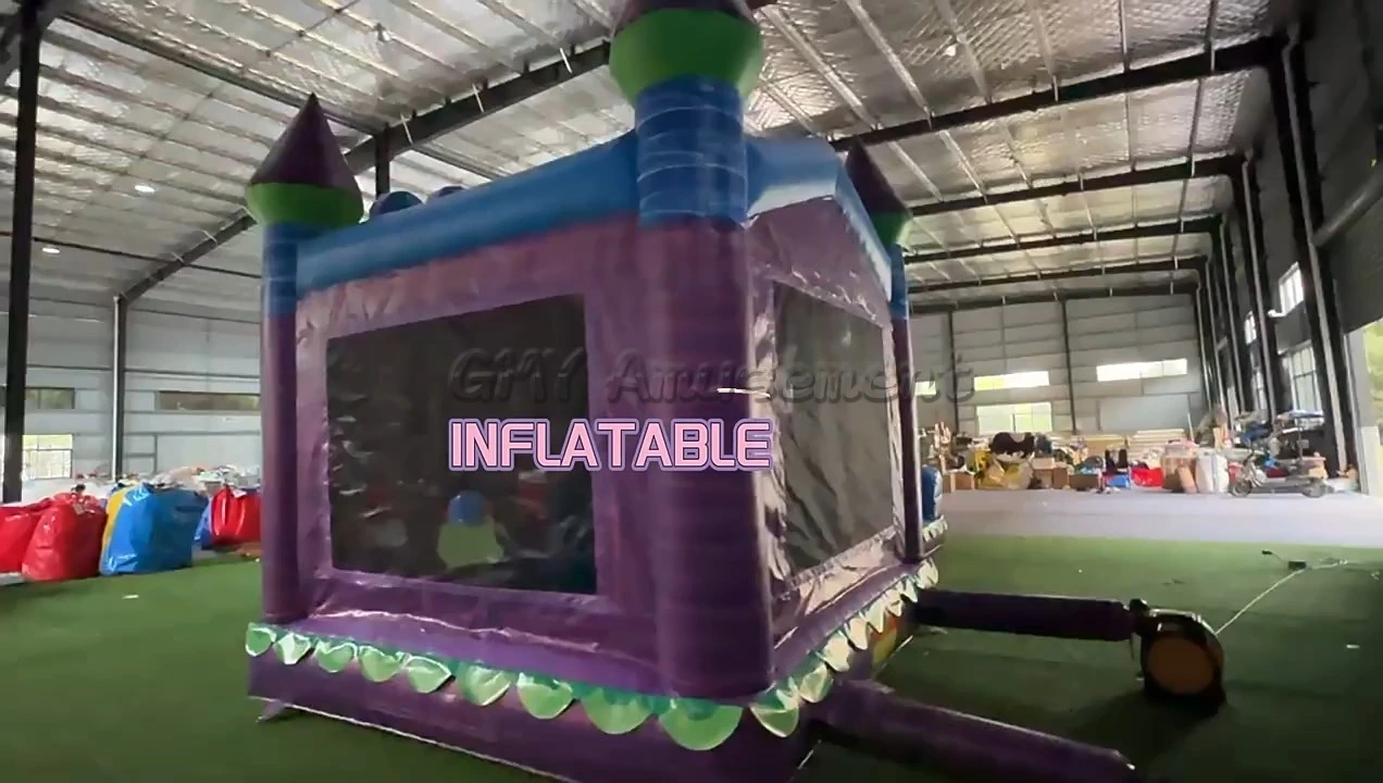 Purple Marble Bounce House Water Slide For Adults With Pool GMY Inflatables 1