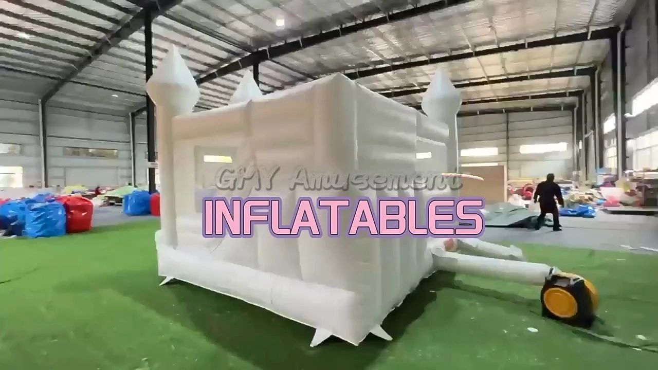 13X13 Mini White Bounce House With Slide For Party Rental GMY Inflatables 1