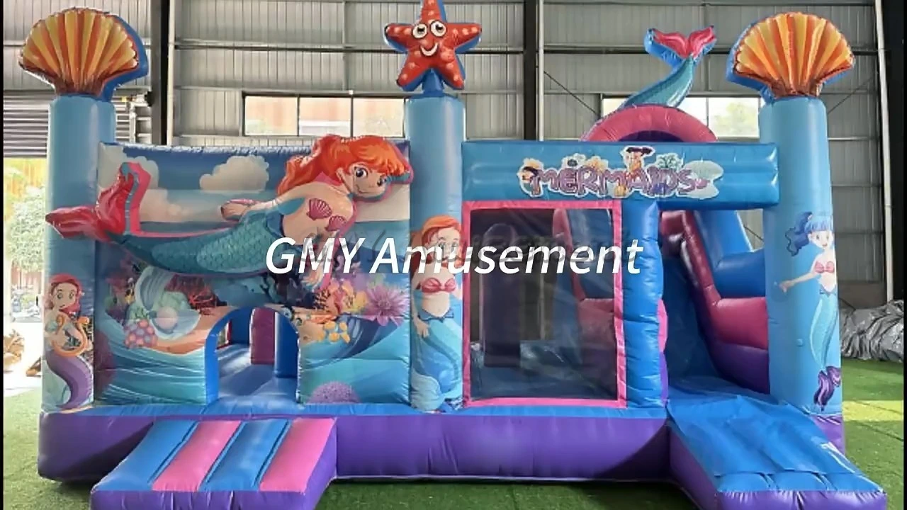 New Design Bounce House Slide Jumping Bouncy Castle Mermaid Theme Inflatable Castle GMY Inflatables 1