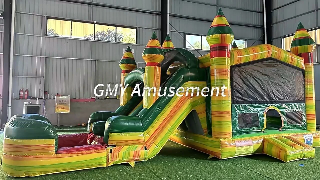 Wet Dry Marble Bounce Castle Combo Pool Bouncy House Water Slide GMY Inflatables 1