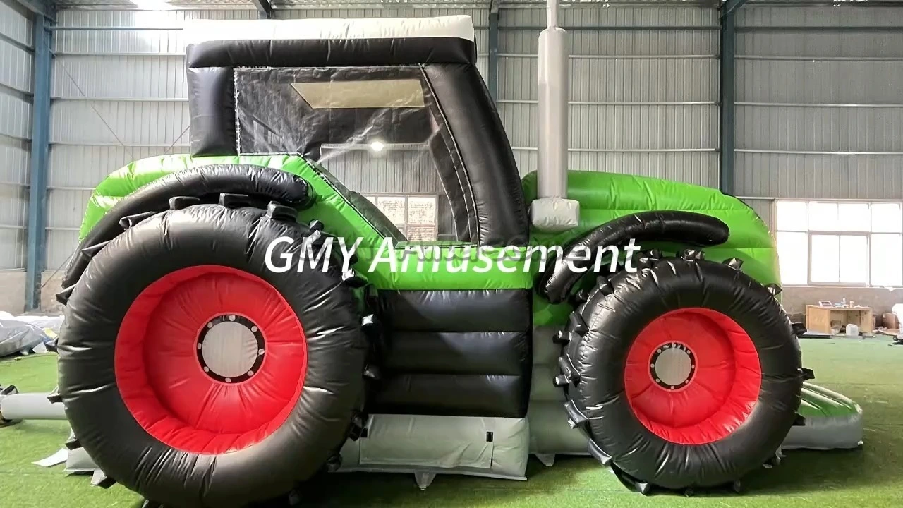 Farm Tractor Hupfburg Bouncy House Bounce Slide Combo Inflatable Castle For Kids GMY Inflatables 1