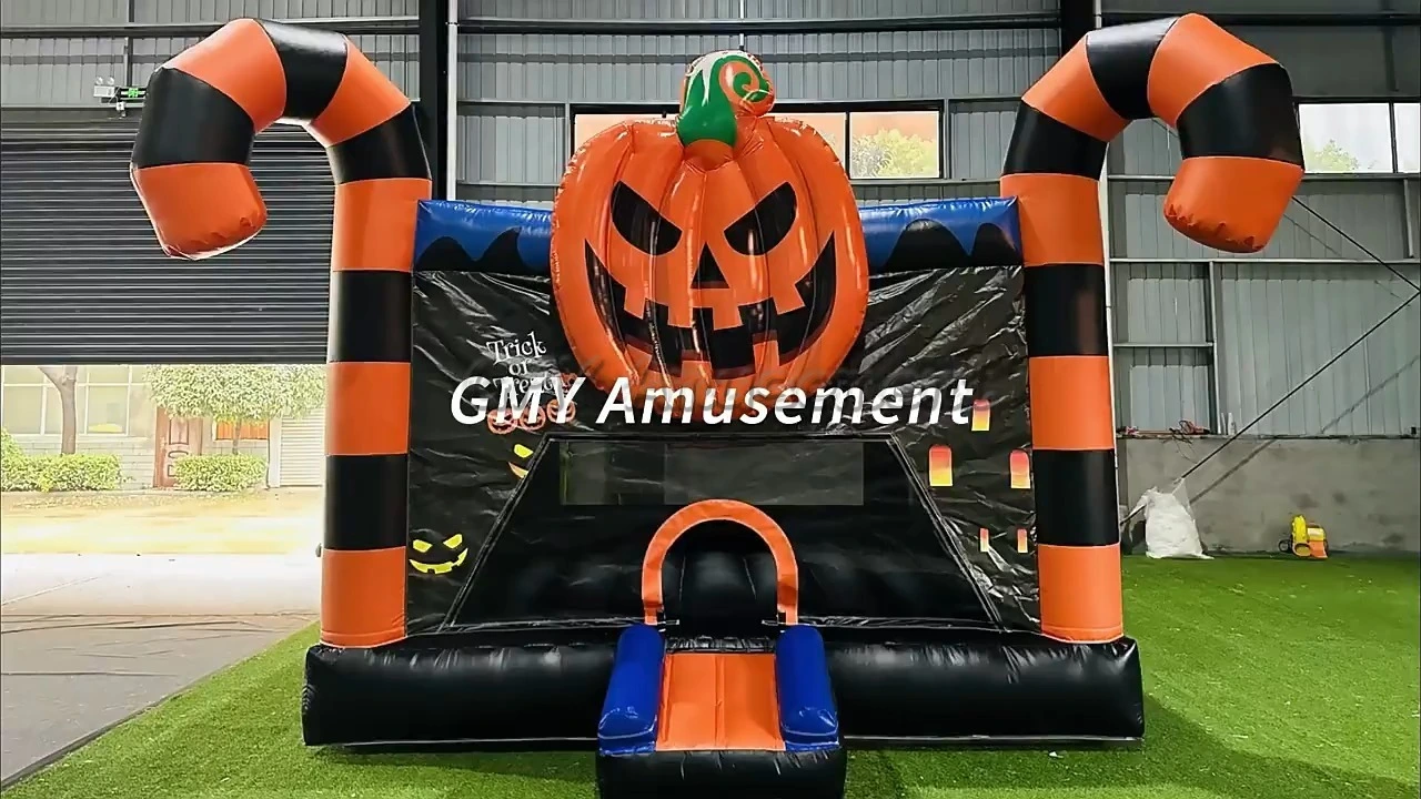 13X13 Pumpkin Bounce House Bouncy Castle Jumping Moonwalk Jumper Inflatable Halloween GMY Inflatables 1