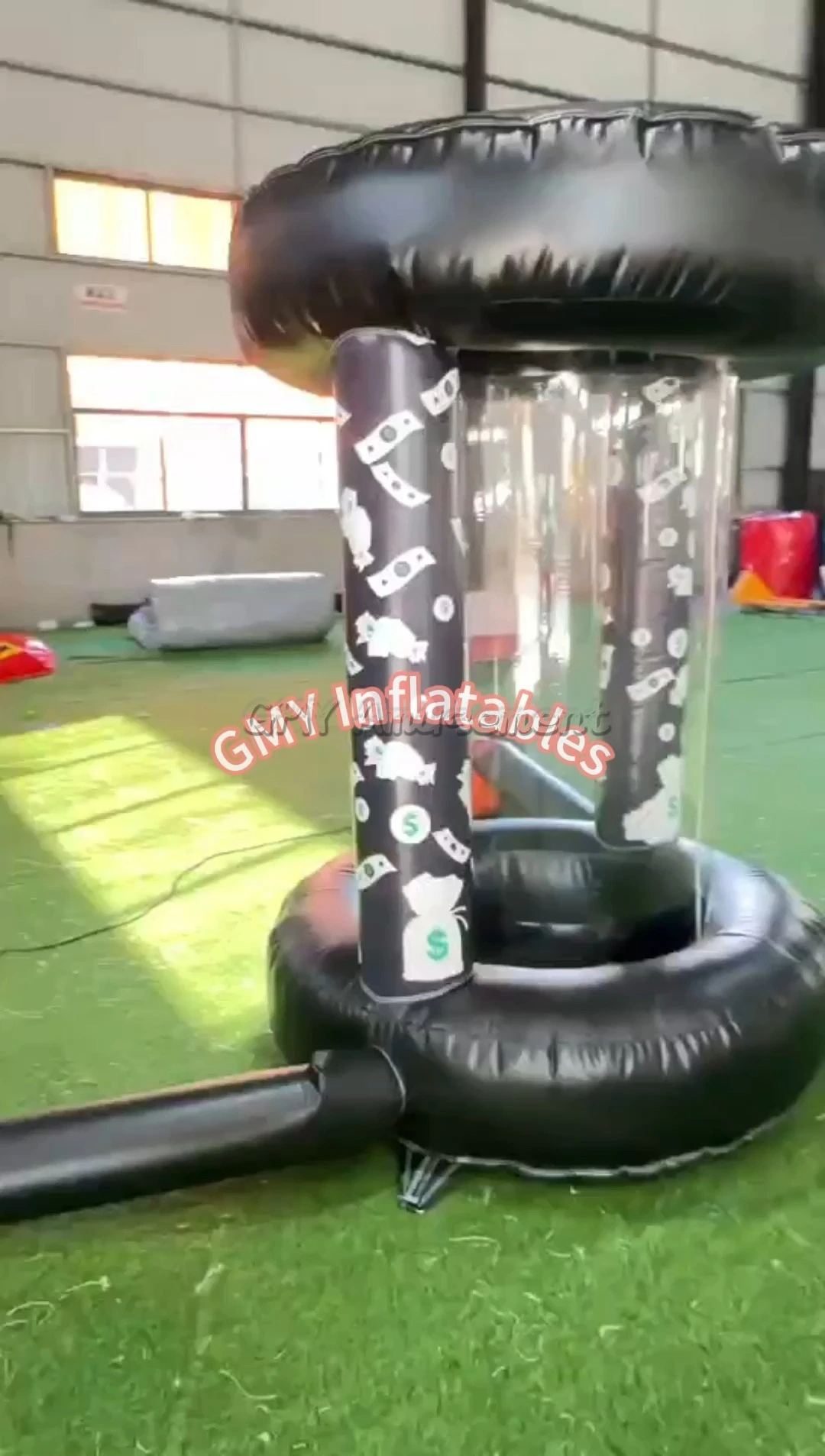Commercial Pvc Advertising White Black Pink Money Catching Machine Booth Inflatable Cash Cube GMY Inflatables 1