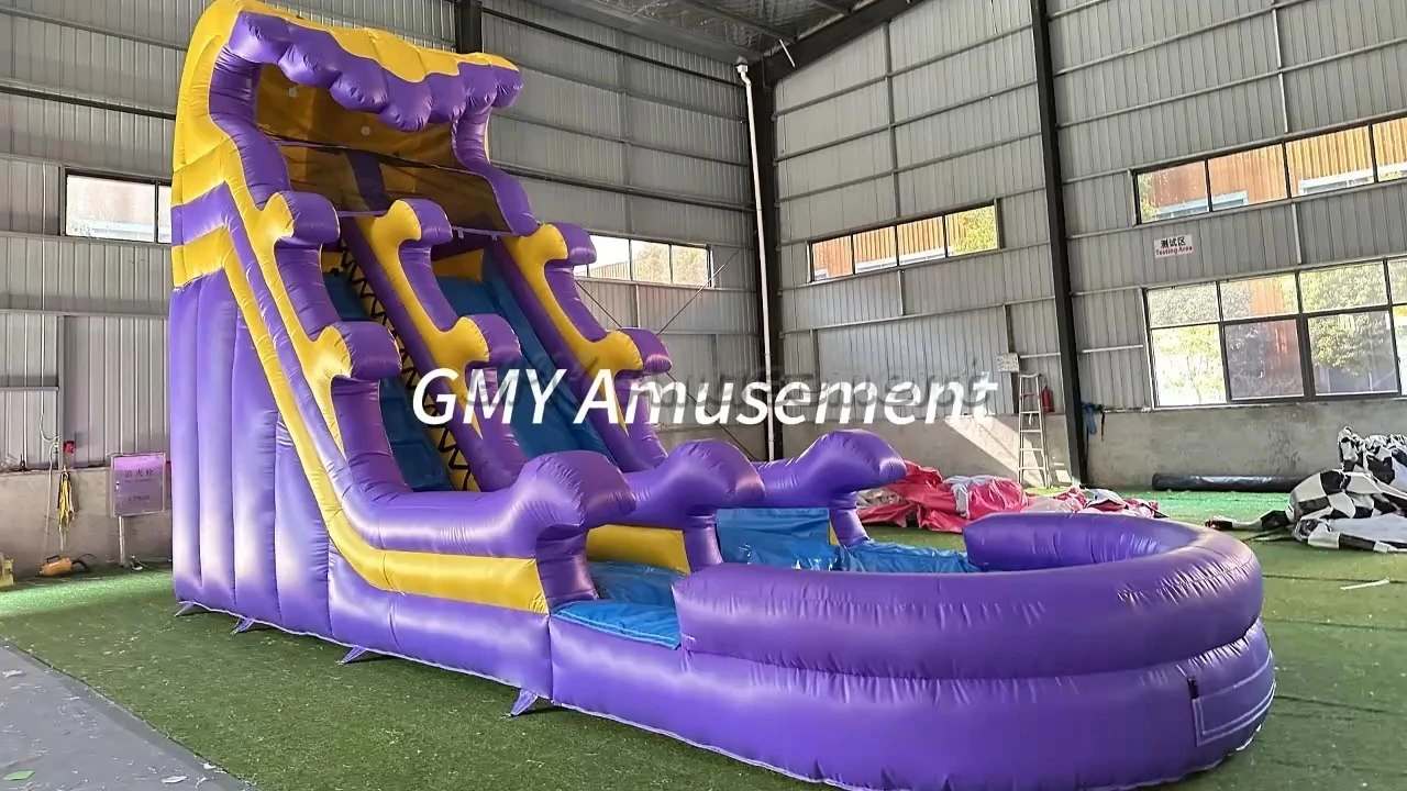 Party Rental Single Lane Pool Waterslide 20Ft Inflatable Water Slide GMY Inflatables 1
