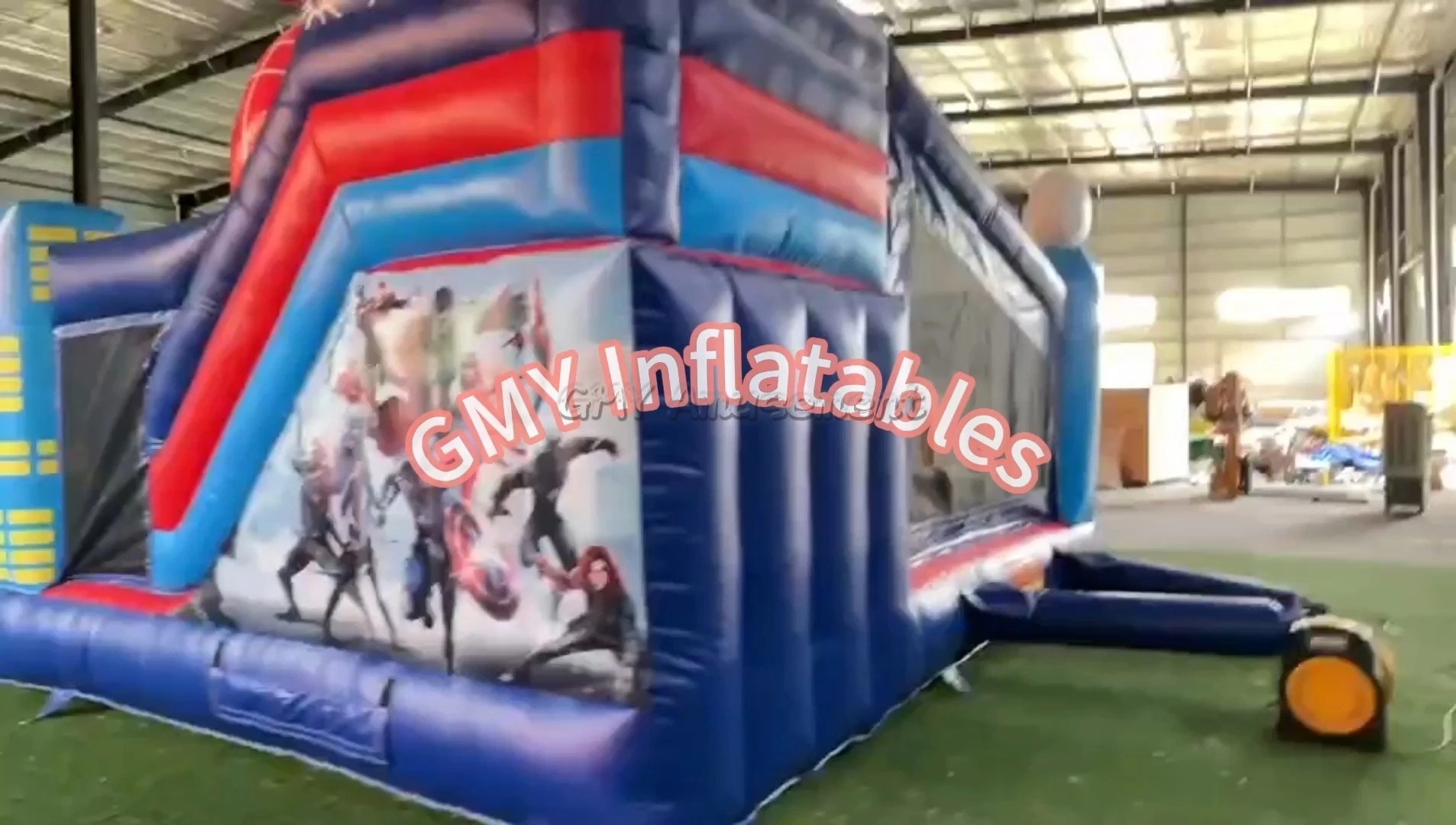 Super Hero Bouncy Castle Slide Combo Bounce House For Kids GMY Inflatables 1
