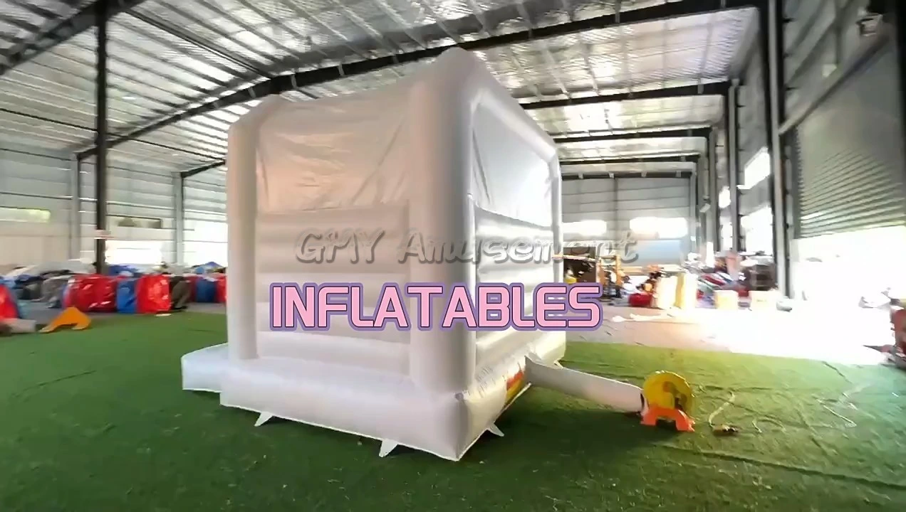 12x12 Hochzeit Hüpfelsschloss springende Mondwalk aufblasbare weiße Bounce House Gmy Schlauchboote 1