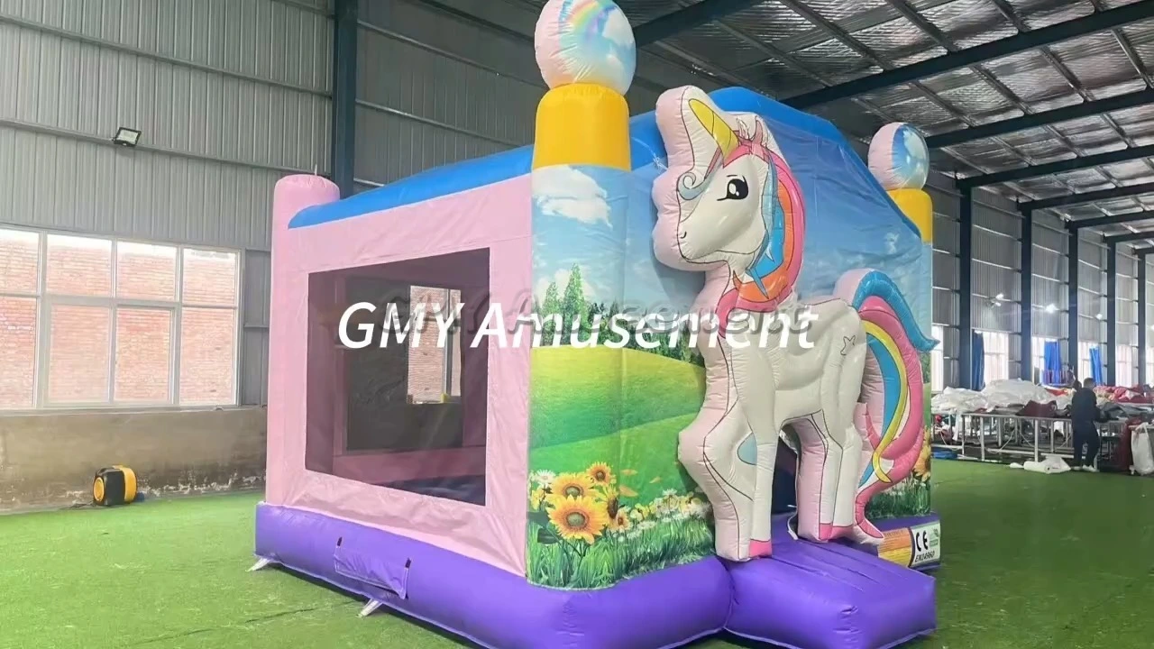 Commercial Moonwalk Inflatable Bouncy Castle Unicorn Bounce House GMY Inflatables 1