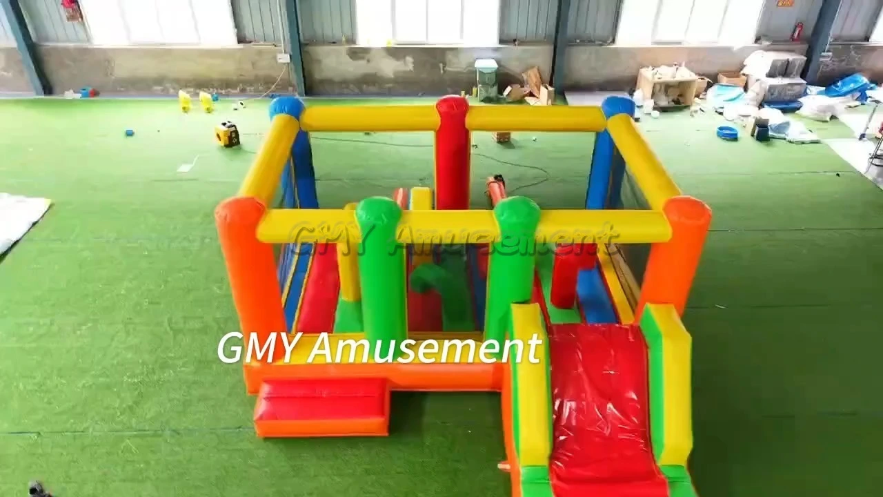 Bunte aufblasbare Hüpfburg -Rutschen Hindernis Bounce House Combo Gemy Schlauchboote 1