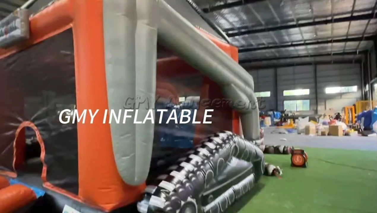 New Design Inflatable Construction Monster Truck Bouncy Castle Inflatable Slide With Water Pool GMY Inflatables 1