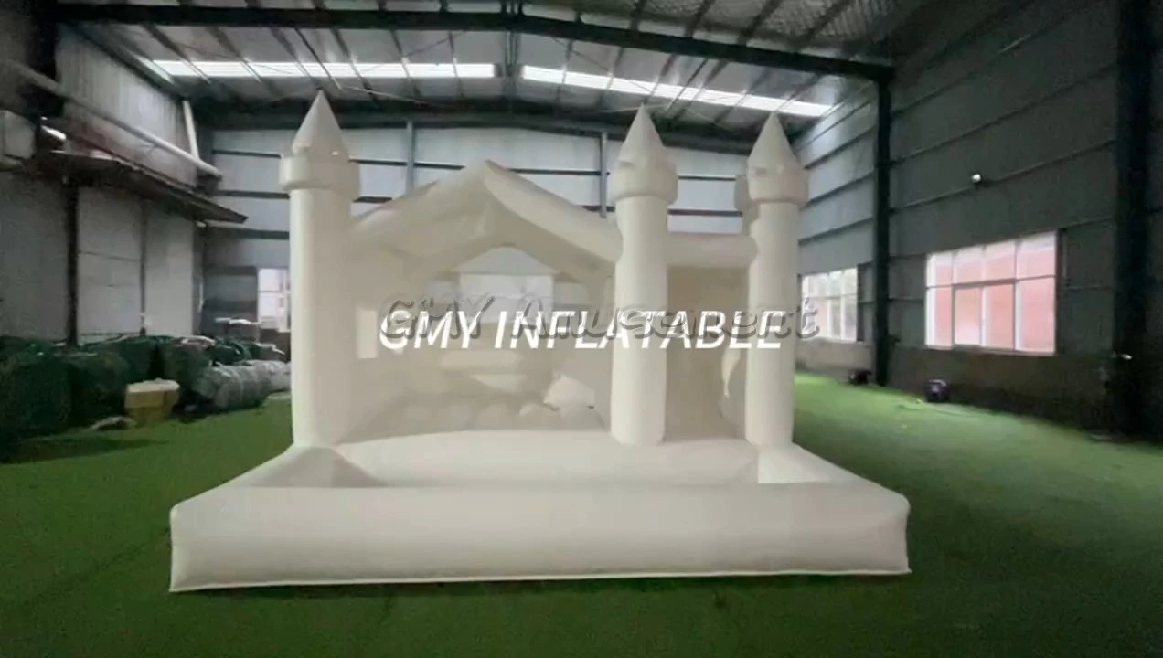 All White Inflatable Bounce House With Slide Ball Pit Bouncy Castle for Wedding GMY Inflatables 1