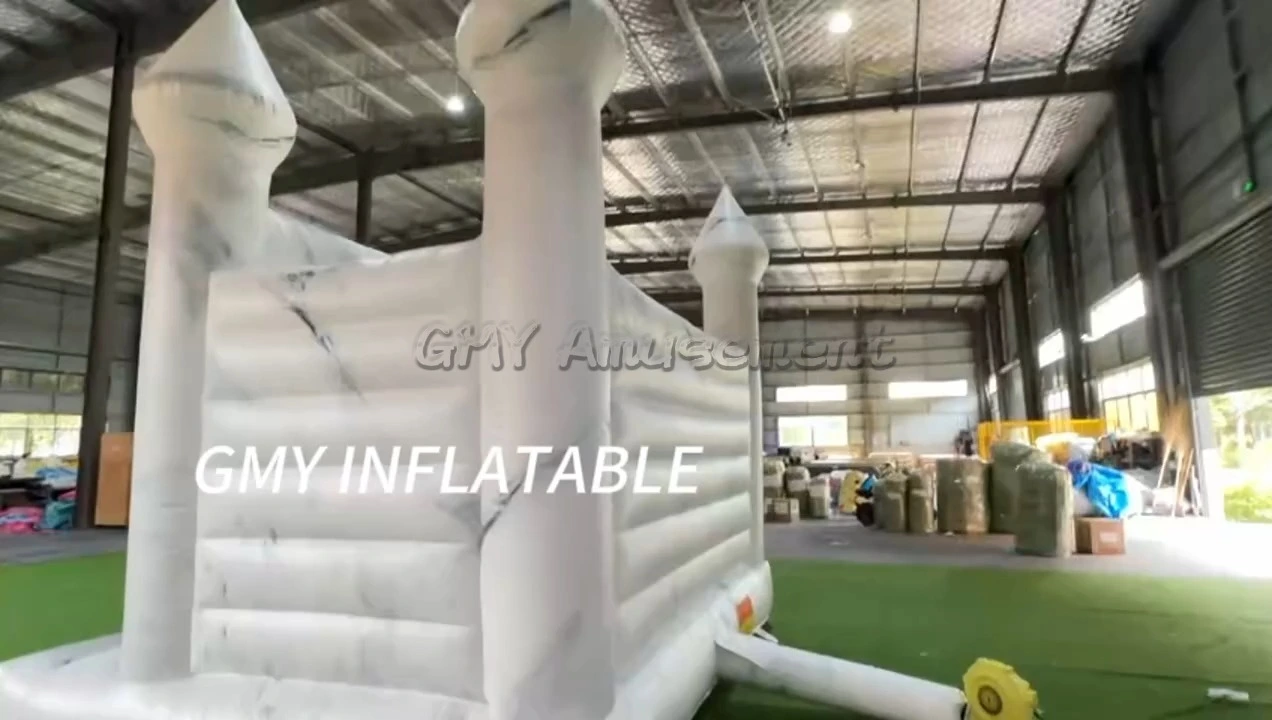 Inflatables White Marble Bounce House Wedding Bouncy Castle Hupfburg for Kids GMY Inflatables 1