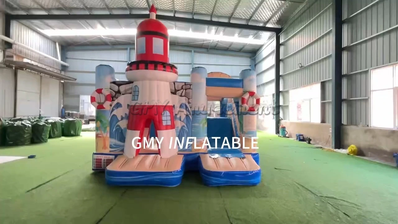 Inflatable Seaside Lighthouse Ocean Them Bouncy Castle Inflatable Bounce House Slide GMY Inflatables 1