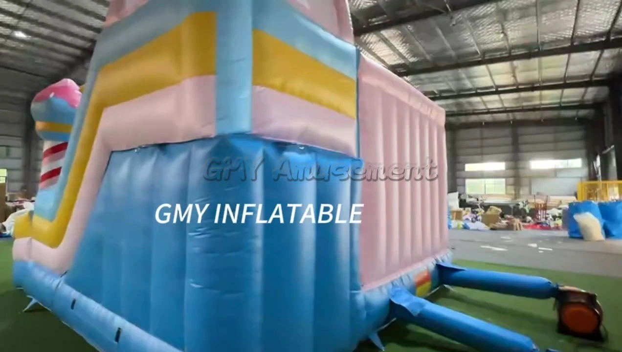 Buntes Candy House Kleinkind-Trampolin Aufblasbarer Spielplatz für Kinder GMY Inflatables 1