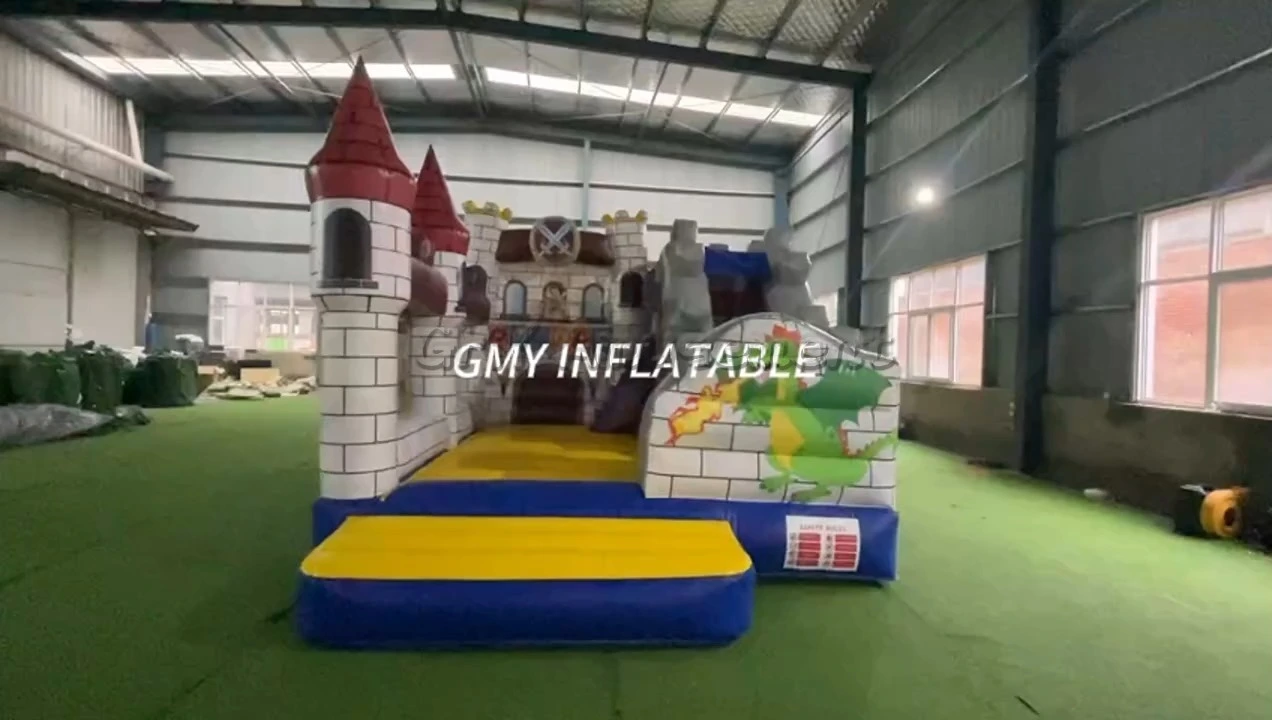 Drachen und Prinzessin Hüpfburg Aufblasbare Hüpfburg mit Rutsche GMY Inflatables 1