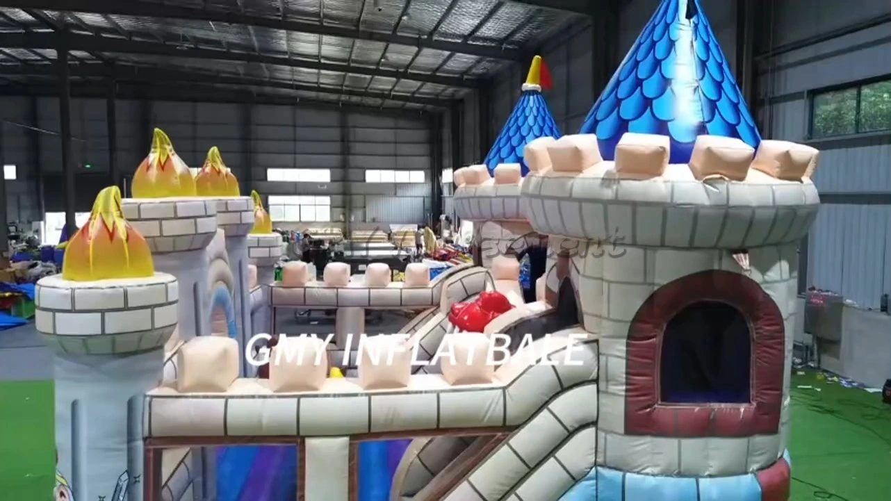 Nadmuchiwany zamek dmuchany Dragon and Guard, dmuchany domek do skakania, plac zabaw GMY Inflatables 1