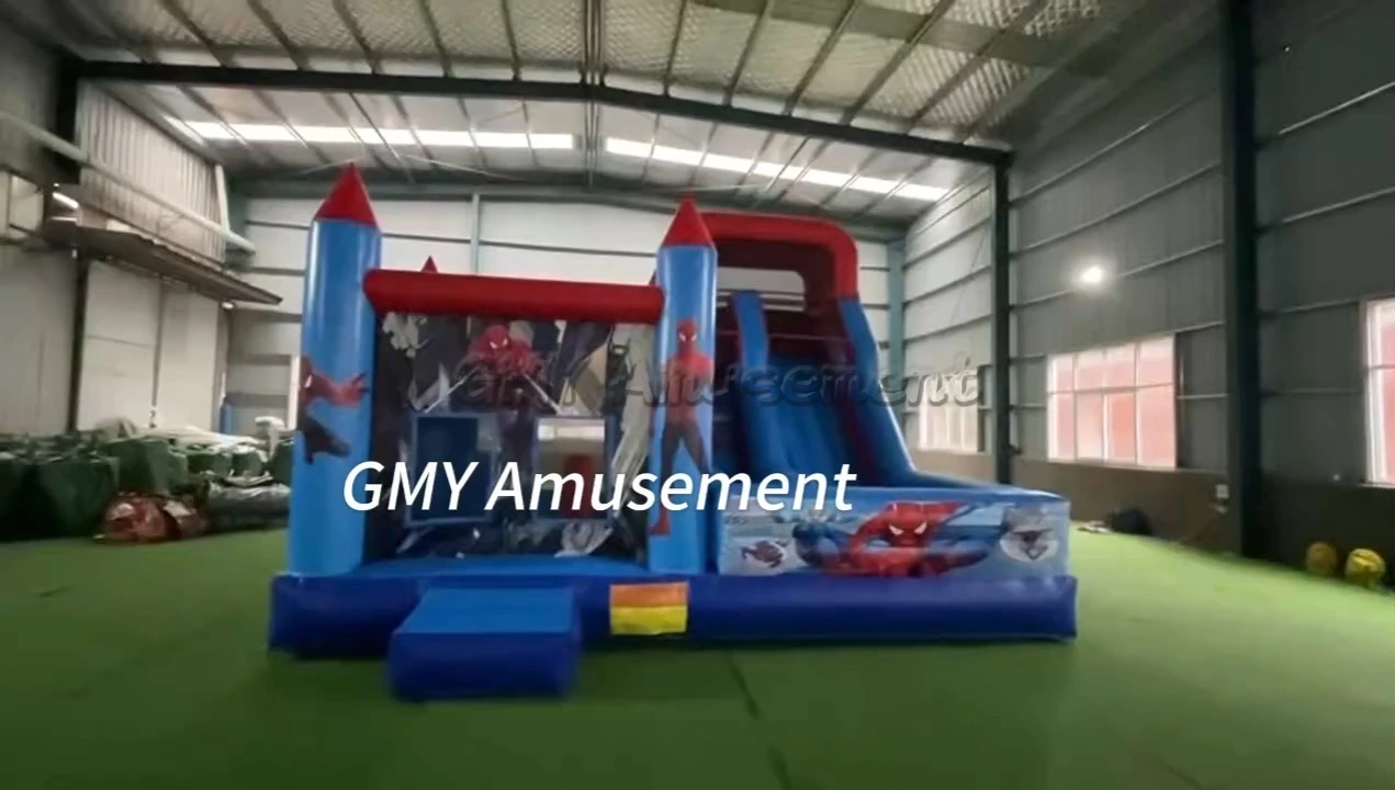 Spiderman City Hero Dmuchany Dom ze Zjeżdżalnią Spider Jumping Castle Combo GMY Nadmuchiwane 1